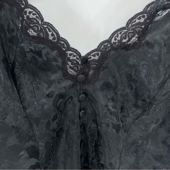 Victoria’s Secret Vintage Gold Tag Lace Bows Black Bodysuit Teddy Size Medium - Picture 4 of 12